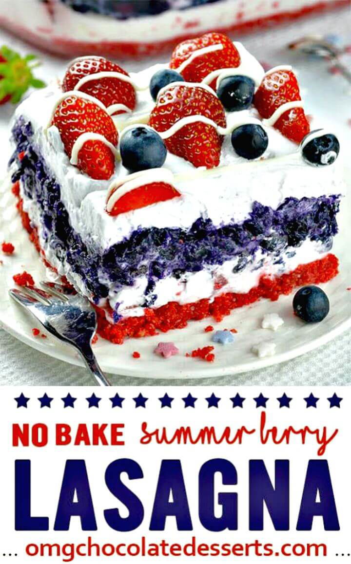 No Bake Summer Berry Lasagna