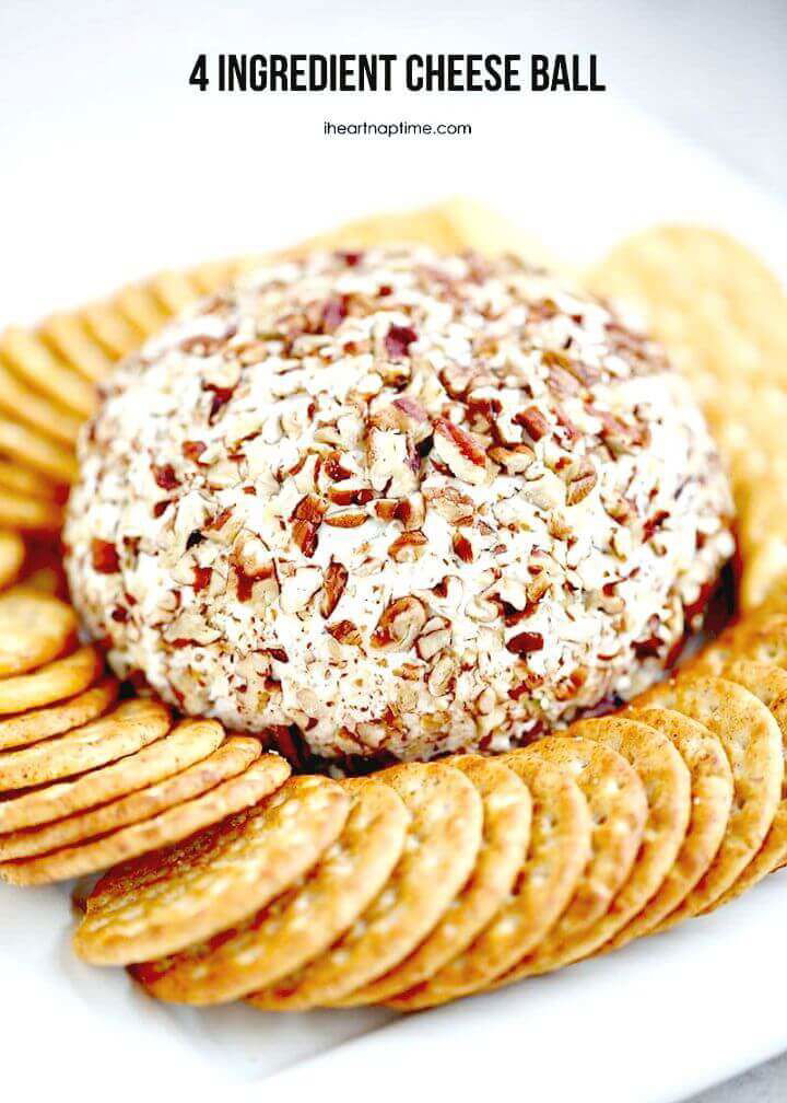 4 Ingredients Classic Cheese Ball Recipe - DIY