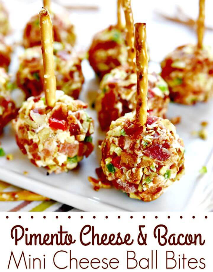 Easy Pimento Cheese and Bacon Mini Cheese Ball Bites Recipe 