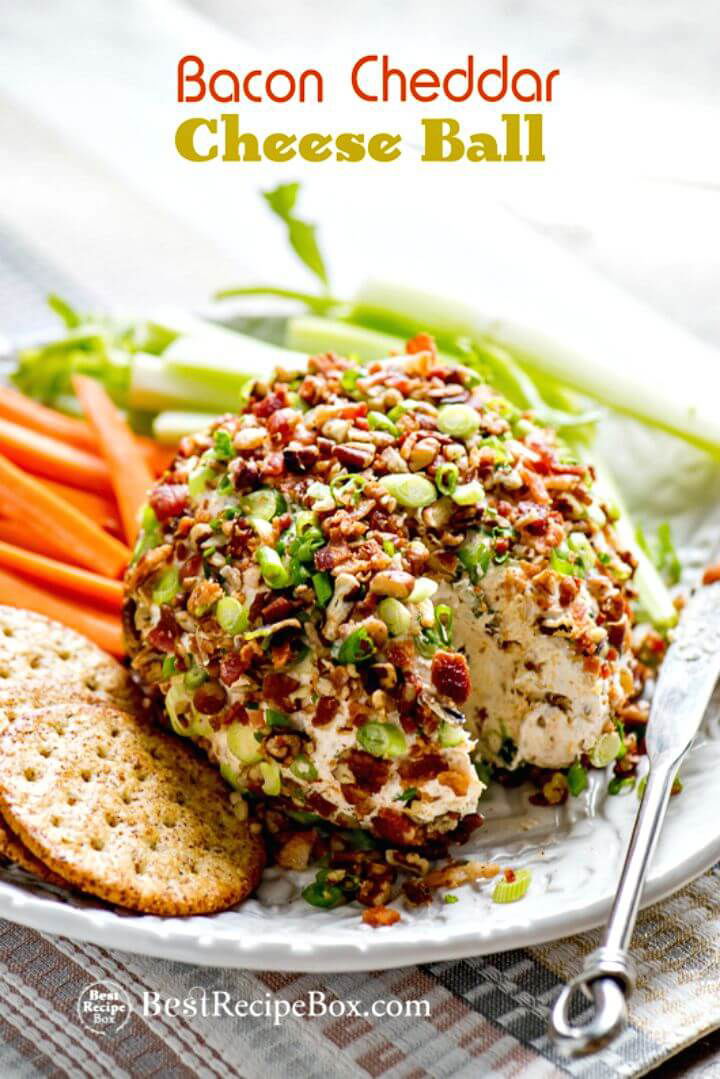 Healthy Bacon Cheddar Ranch Cheese Ball Recipe