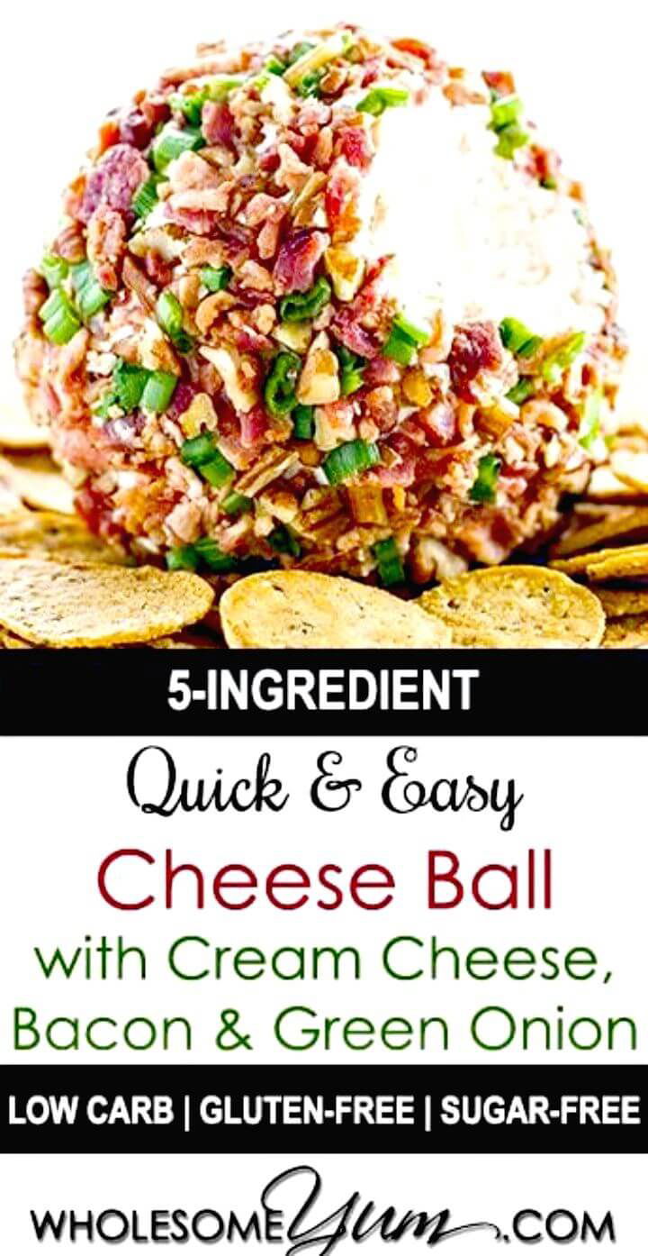 Make Cheese Ball with Cream Cheese, Bacon and Green Onion