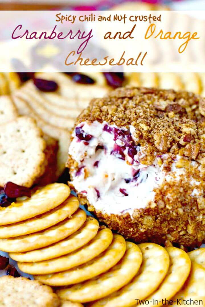 Spicy Chili Nut Crusted Cranberry and Orange Cheeseball