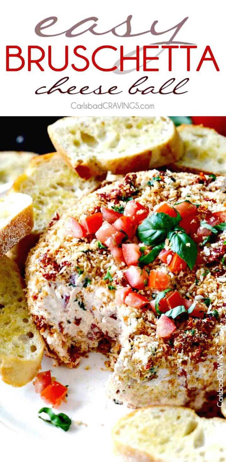 Super Easy Bruschetta Cheese Ball Recipe