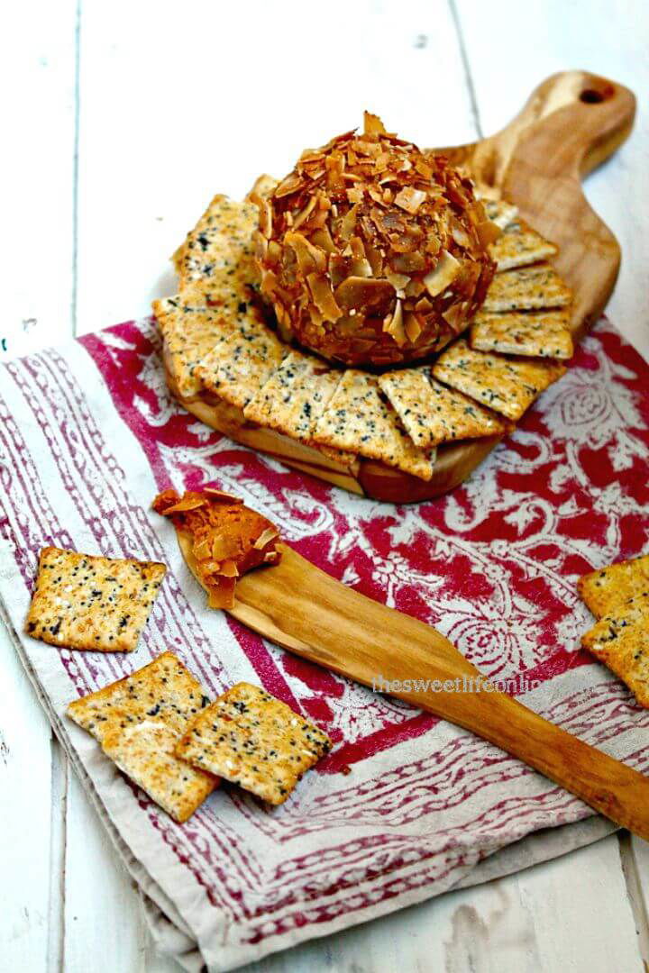 Sweet and Spicy Buffalo Vegan Cheddar Cheese Ball Recipe