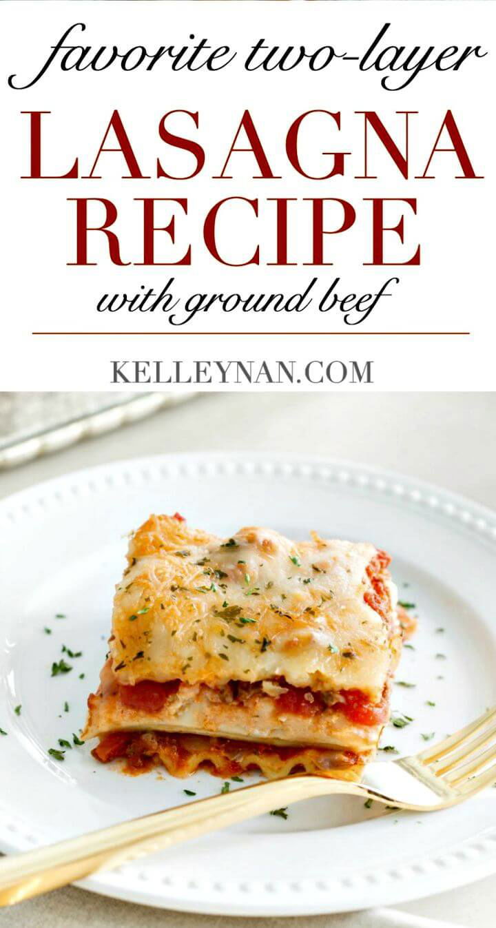 Delicious Two-layer Lasagna with Ground Beef