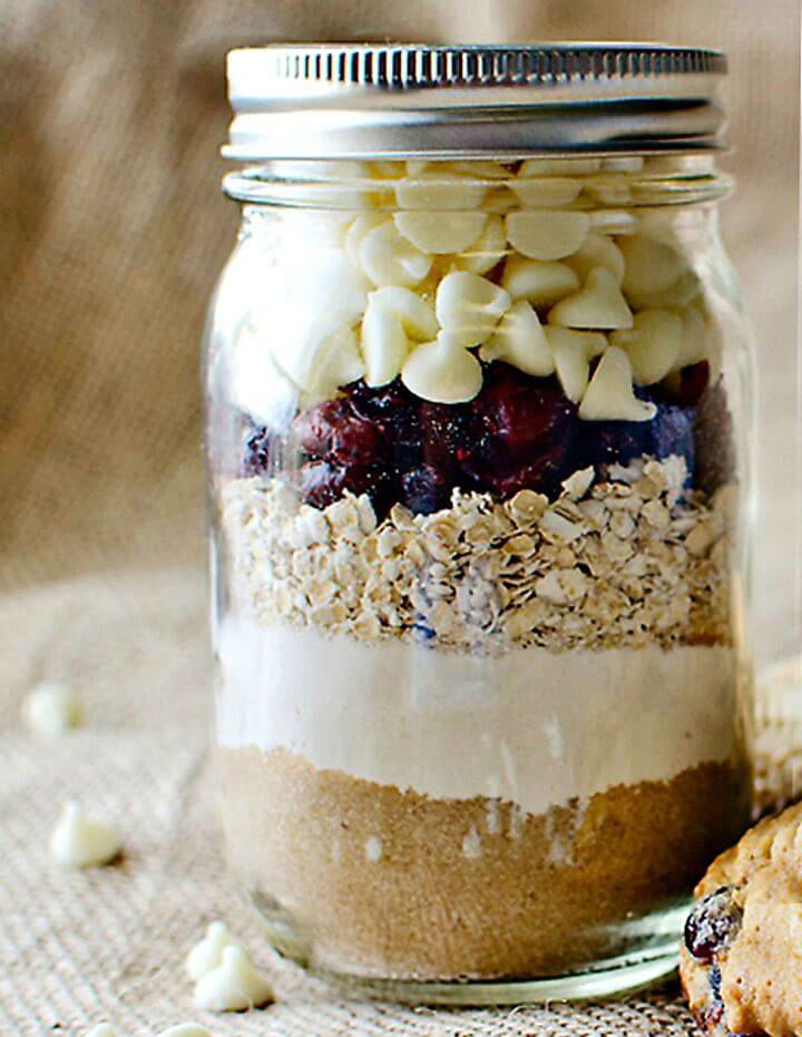 Cranberry White Chocolate Cookies in a Pint Jar Recipe 