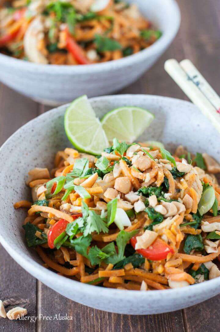 Delicious Thai Chicken & Sweet Potato Noodle Bowls