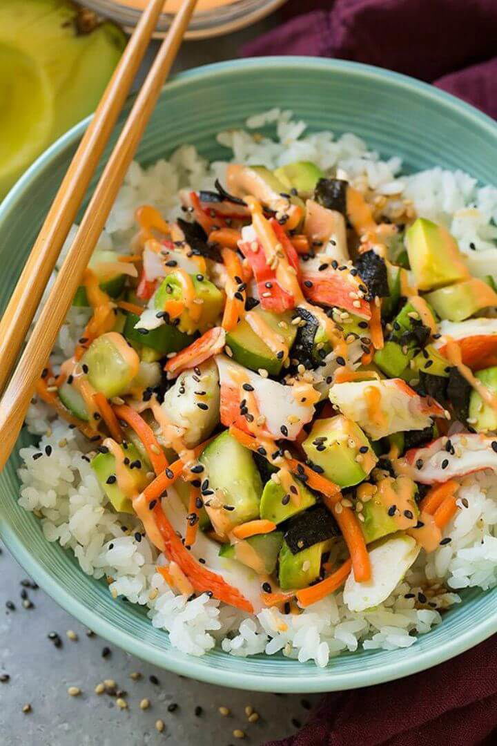 Easy To Make California Roll Sushi Bowls Recipe