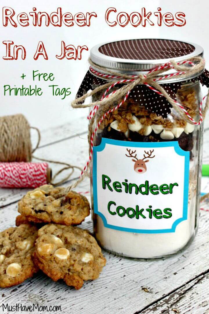 Quick Reindeer Cookies In A Jar Recipe 