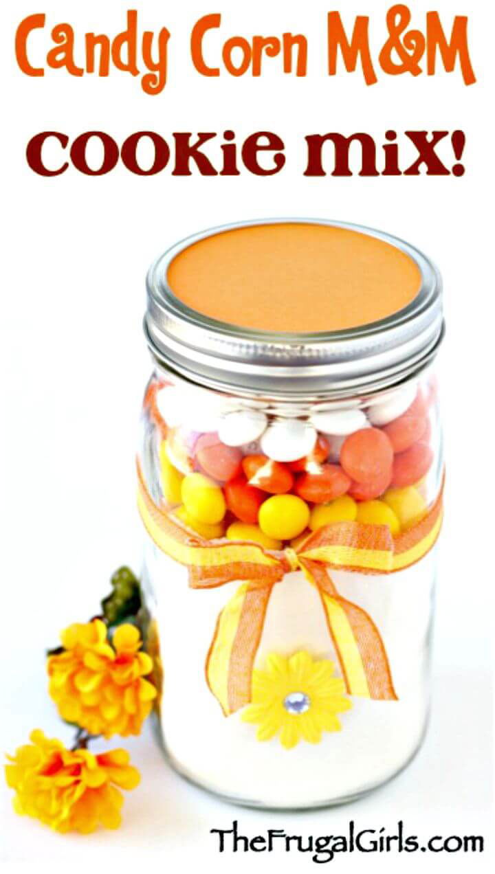 Adorable Candy Corn MM Cookie Mix in a Jar Recipe 