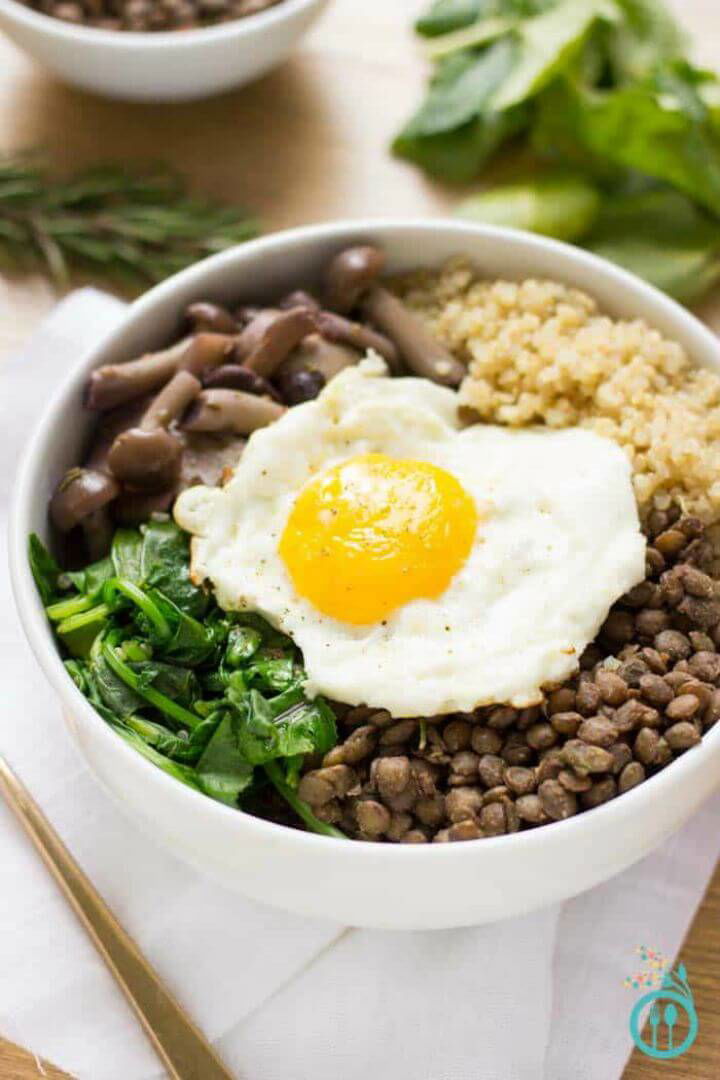 Make Warm Lentil + Mushroom Quinoa Bowls