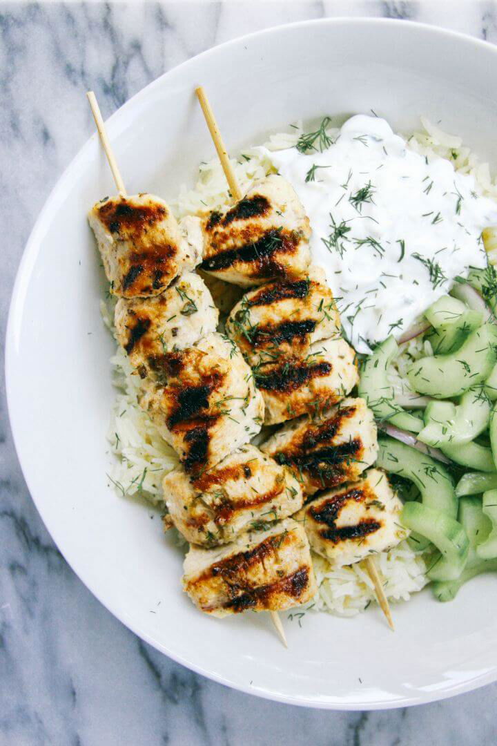 Prepare Grilled Chicken Kebab Bowls