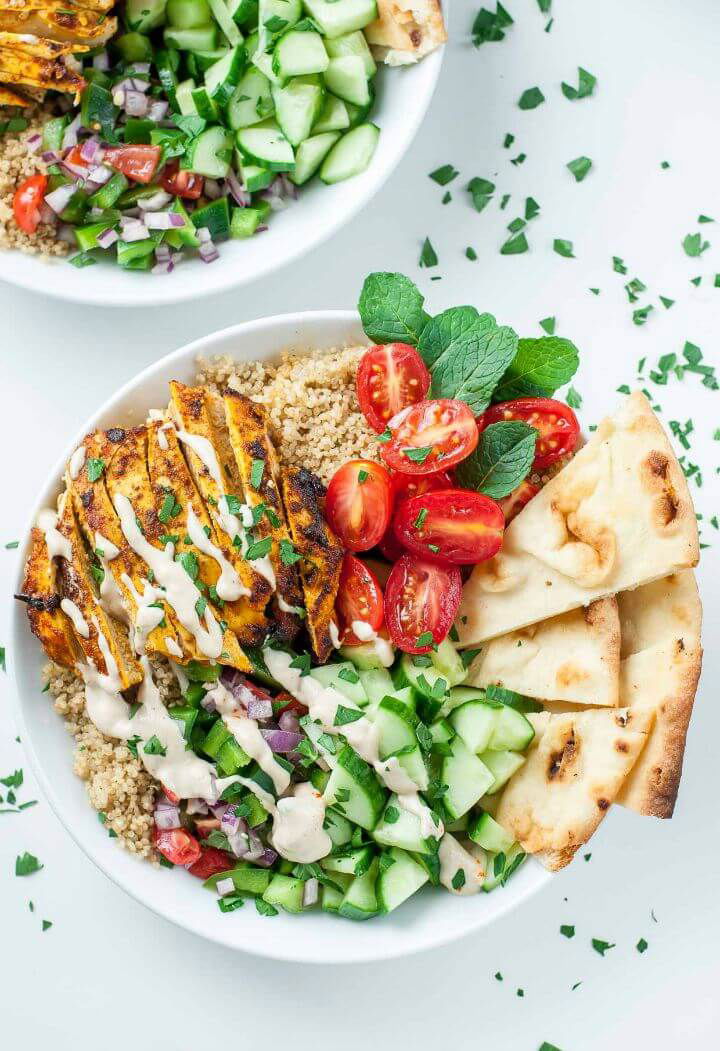 Super Easy Chicken Shawarma Quinoa Bowls Recipe